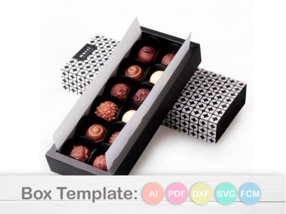 12 Chocolates Box Template 3D SVG Shapes
