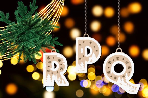 3D SVG Christmas Alphabet Baubles