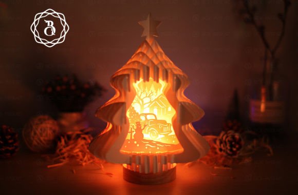 3D SVG Christmas Tree with Truck Popup