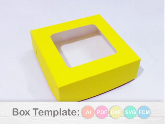 3D SVG Cookies Box Template 8 X 8 X 2.5cm