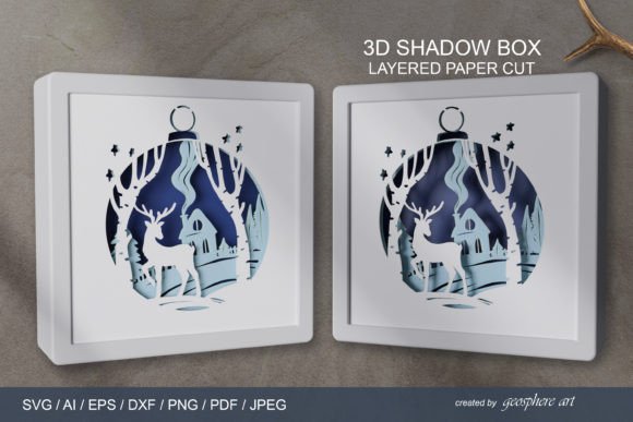 3D Winter Layered Papercut SVG