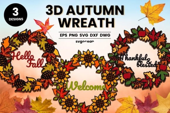 Autumn Wreath Layered Svg Bundle