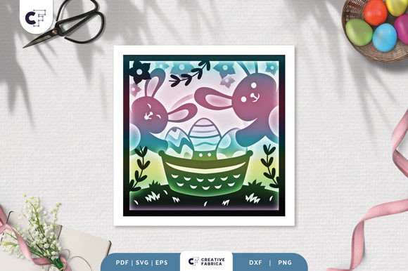 Bunny with Easter Egg Shadow Box