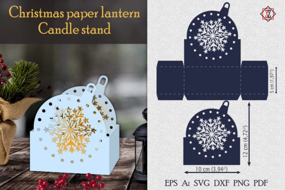 Christmas Candlestick Stencil4 Paper Cut 3D SVG