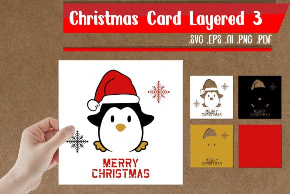 Christmas Card Layered 3 - 3D SVG