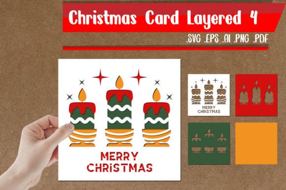 Christmas Card Layered 4 - 3D SVG