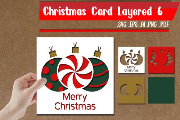 Christmas Card Layered 6 - Svg Eps Ai