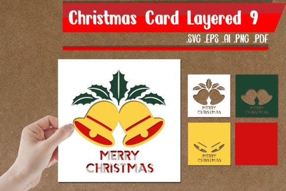 Christmas Card Layered 9 - 3D SVG