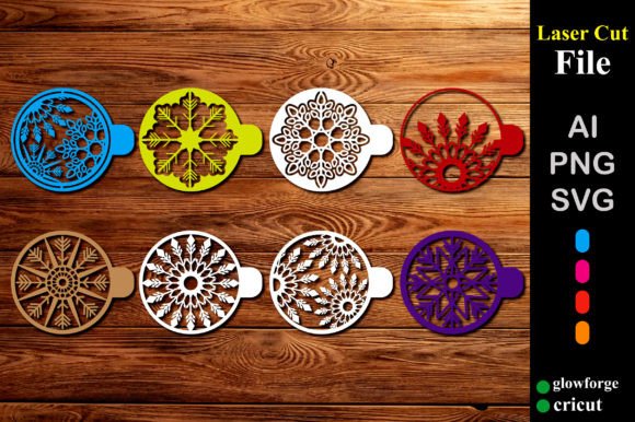 Christmas Snowflake Stencil Templates 3D SVG