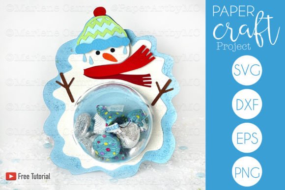 Cut Files Snowman Candy Holder 3D SVG
