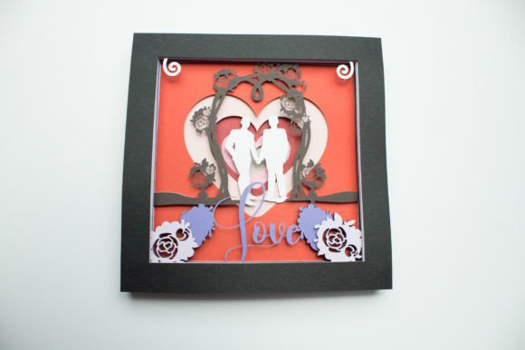 Groom and Groom Shadow Box 3D SVG