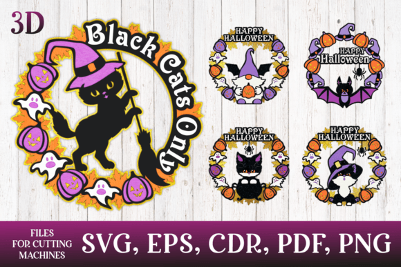 Halloween Door Signs Bundle 3D SVG