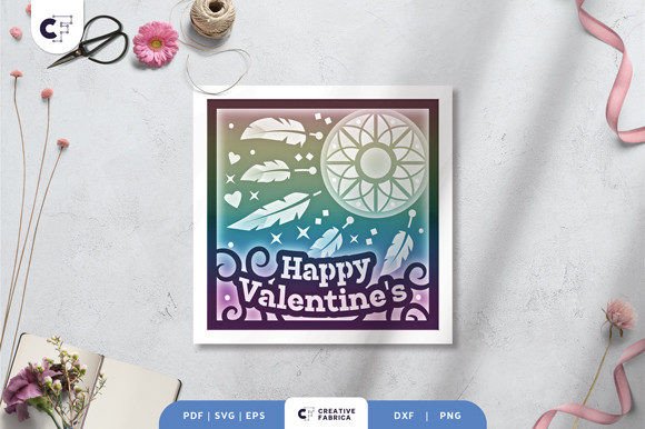 Happy Valentines Day Shadow Box SVG