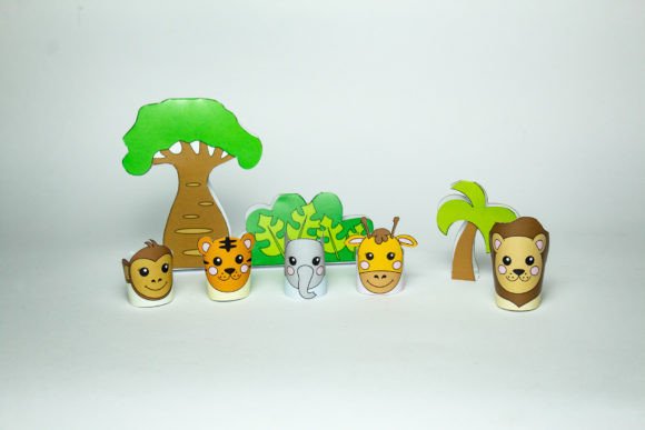 Jungle Paper Toy Set 3D SVG