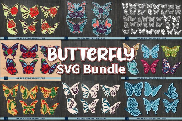 Layer Butterfly SVG Mega Bundle 3D SVG Shapes