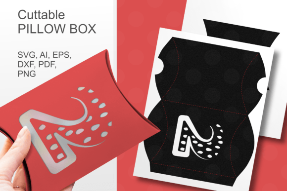 Number 2 Pillow Gift Box Template SVG