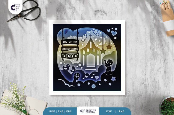 On Your Christening Day 3D Shadow Box