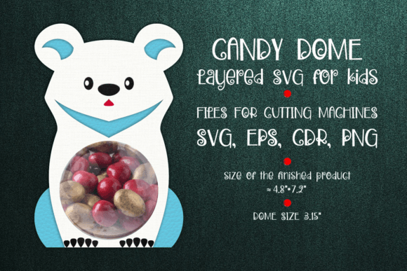 Polar Bear Christmas Candy Dome 3D SVG