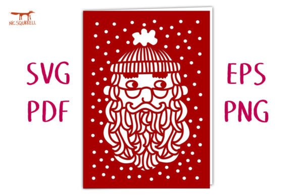 Santa Claus Christmas Card SVG Cut File