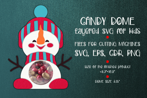 Snowman Christmas Candy Dome 3D SVG