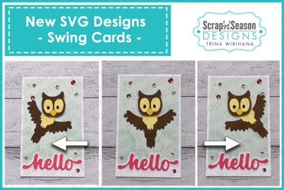 Swing Card - Owl 3D SVG Shapes