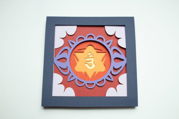 Third Eye Chakra Mandala Shadow Box 3D SVG