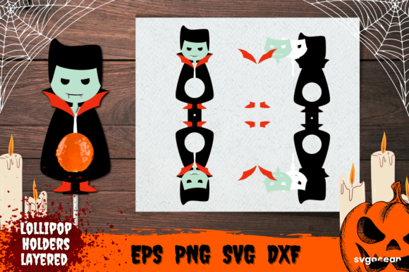 Vampire Lollipop Holder 3D SVG Shapes